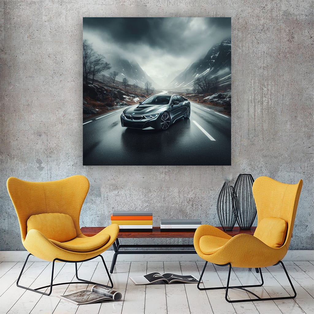 Bmw I8 Overcast Weath Wall Art