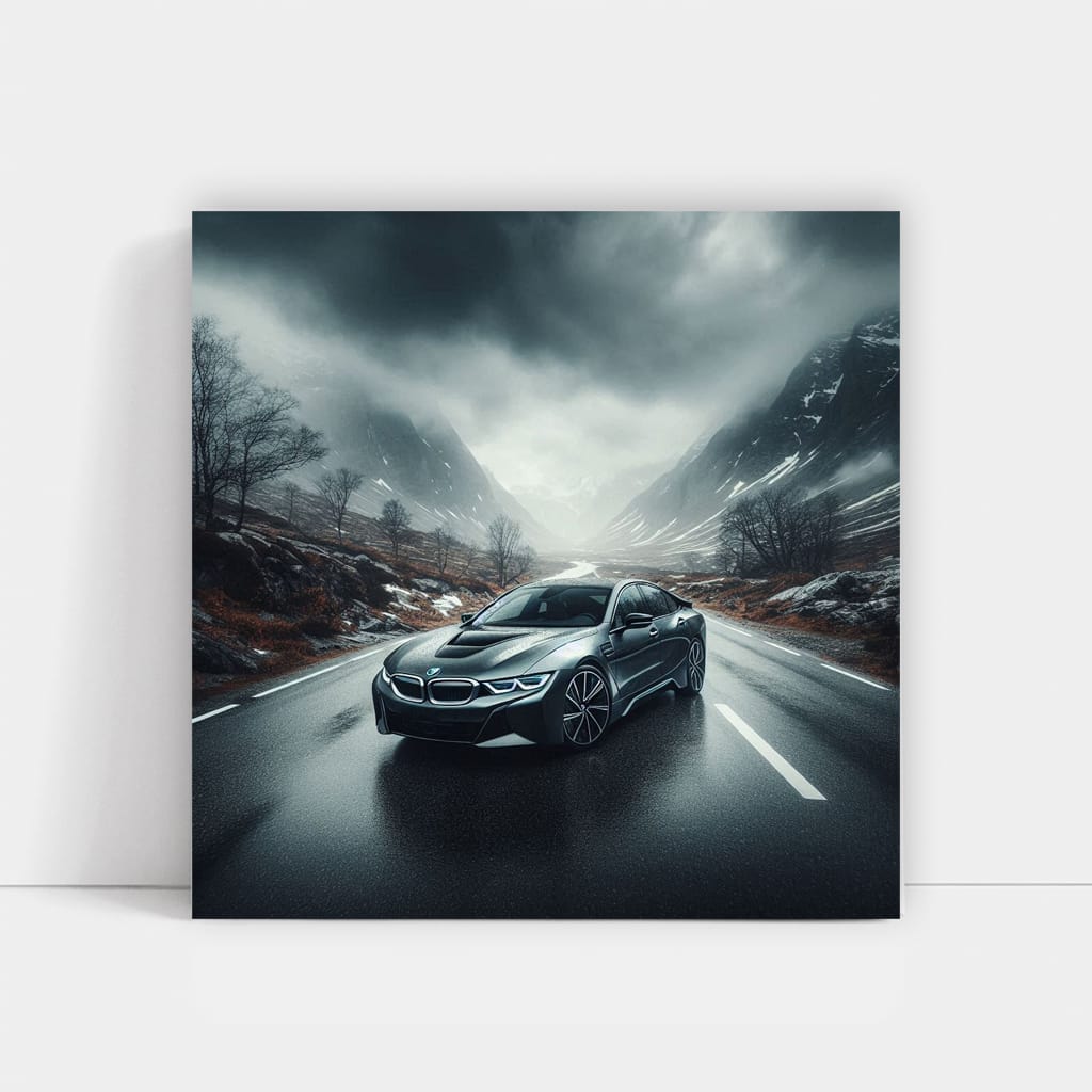 Bmw I8 Overcast Weath Wall Art