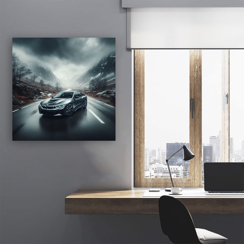 Bmw I8 Overcast Weath Wall Art