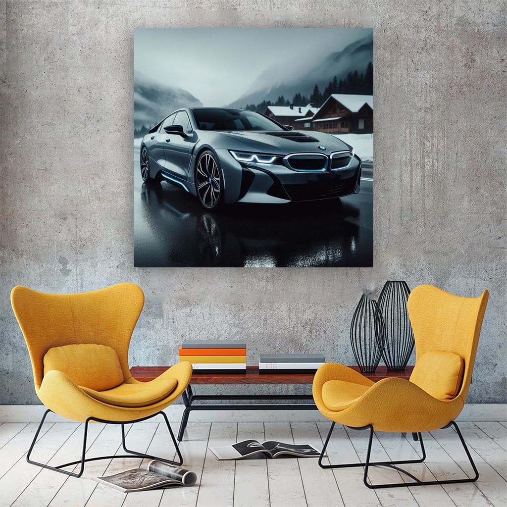 Bmw I8 Overcast Weather Wall Art