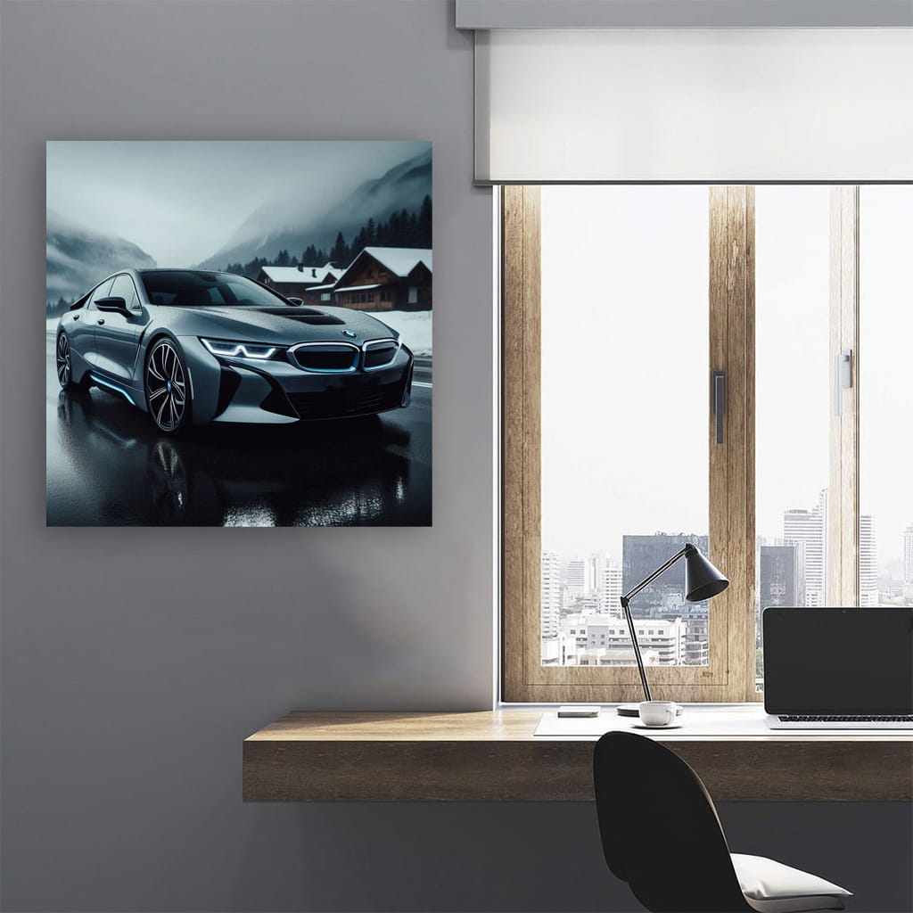 Bmw I8 Overcast Weather Wall Art