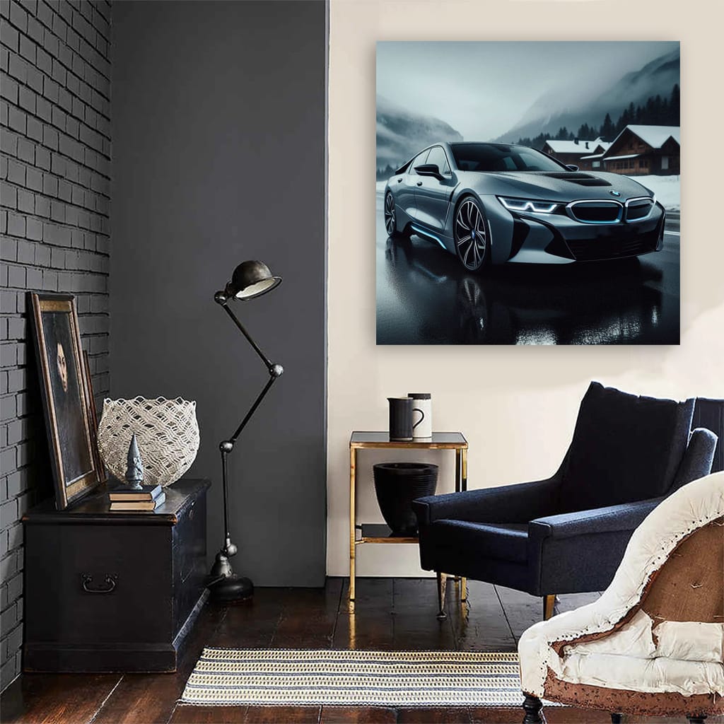 Bmw I8 Overcast Weather Wall Art