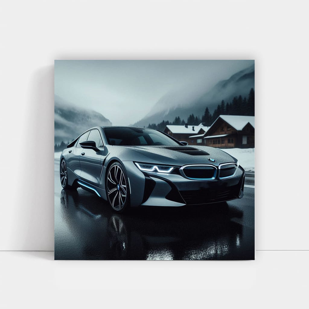 Bmw I8 Overcast Weather Wall Art