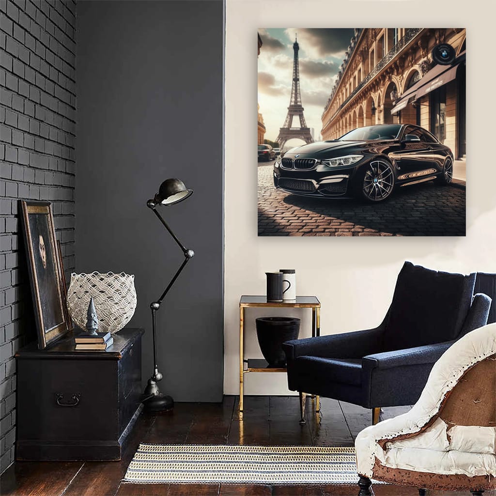 Bmw M4 Black Paris Wall Art