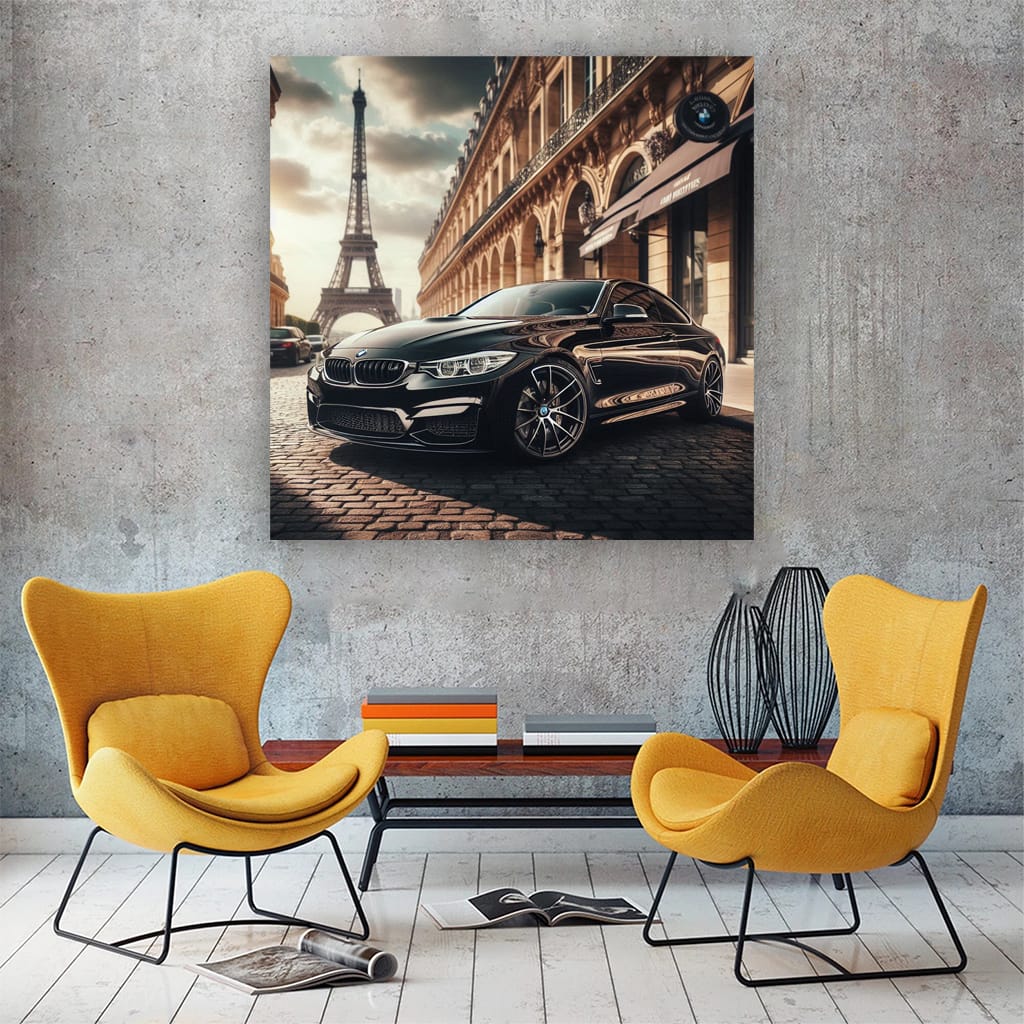 Bmw M4 Black Paris Wall Art