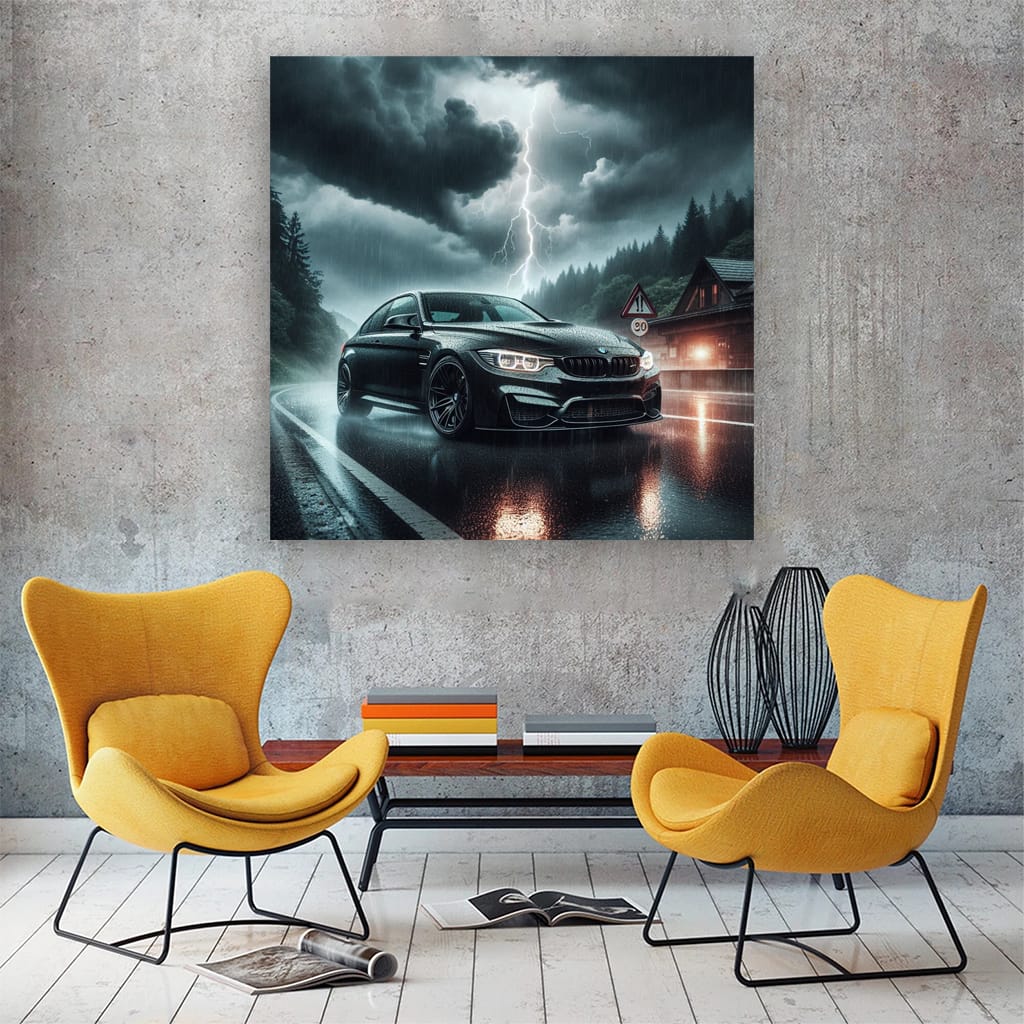 Bmw M4 Black Thundersto Wall Art