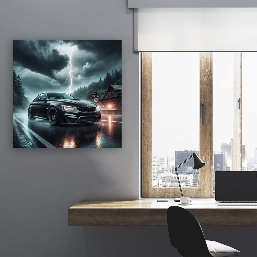 Bmw M4 Black Thundersto Wall Art