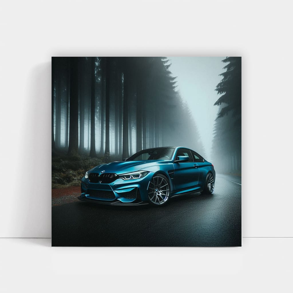 BMW M4 Blue in Fog - Dynamic and Bold Performance