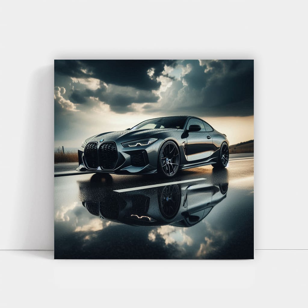 Bmw M4 Future Cloudy Weather Wall Art