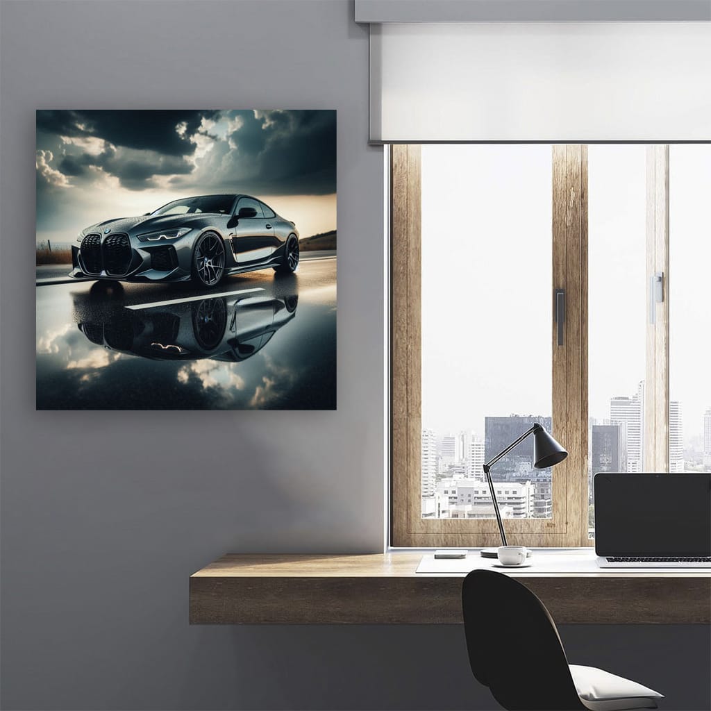 Bmw M4 Future Cloudy Weather Wall Art