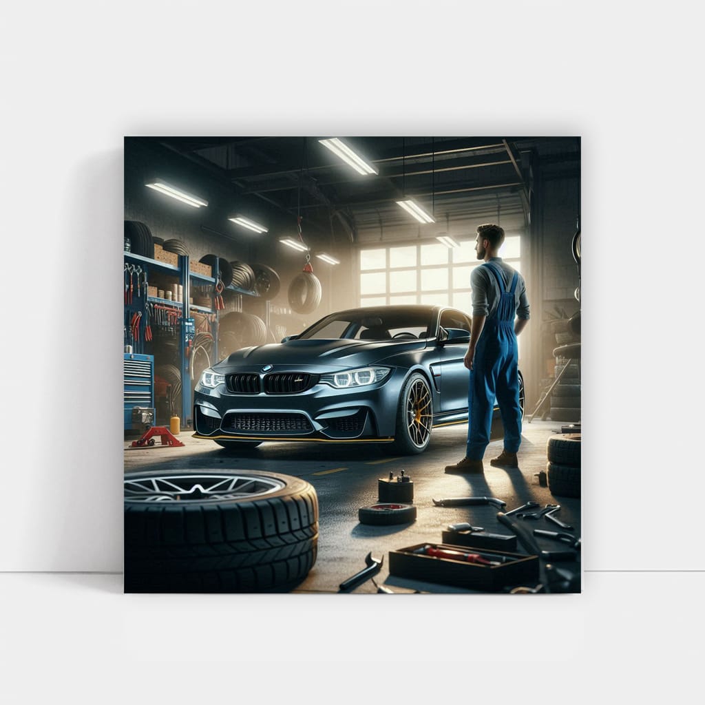 BMW M4 in Garage - Sleek, Powerful, and Stylish Performance