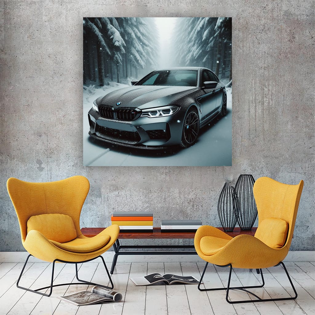 Bmw M5 Snowfall Wall Art