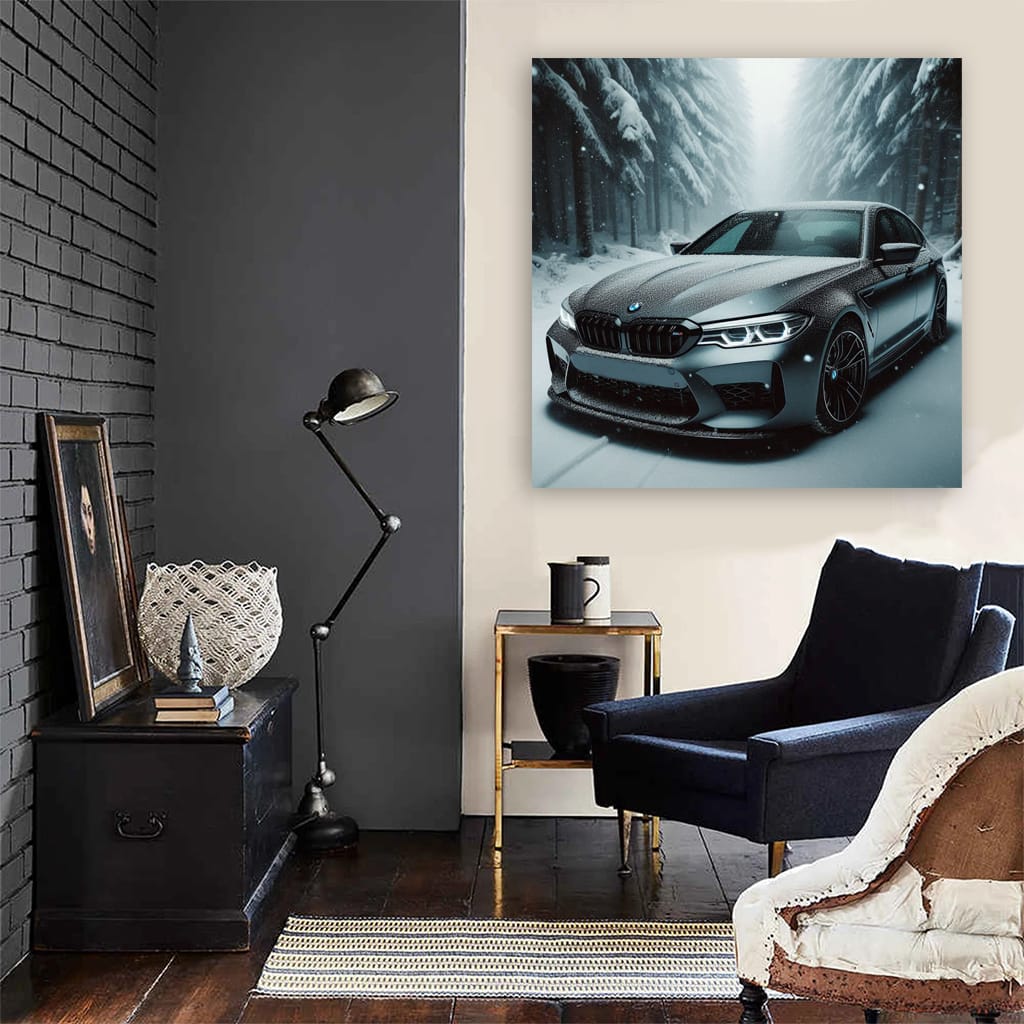 Bmw M5 Snowfall Wall Art