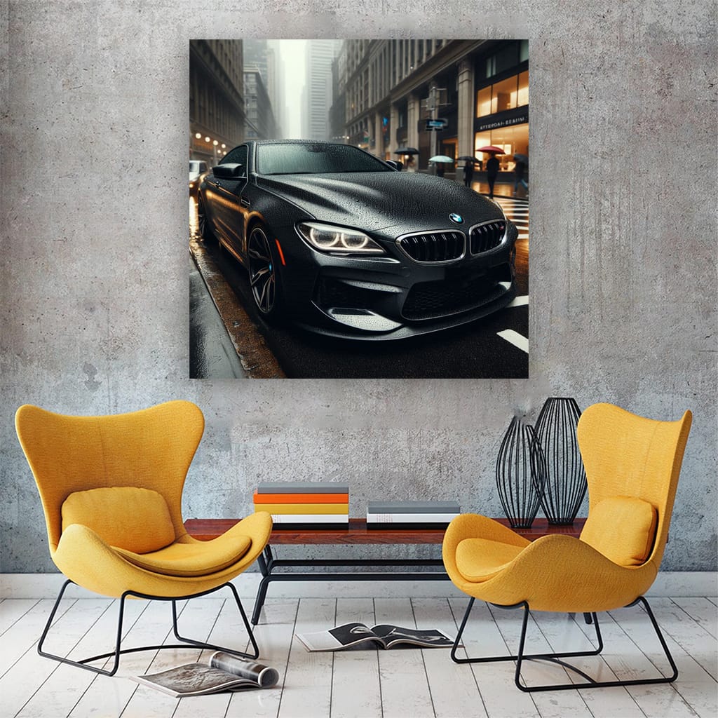 Bmw M6 Black Matte Overcast Weath Wall Art