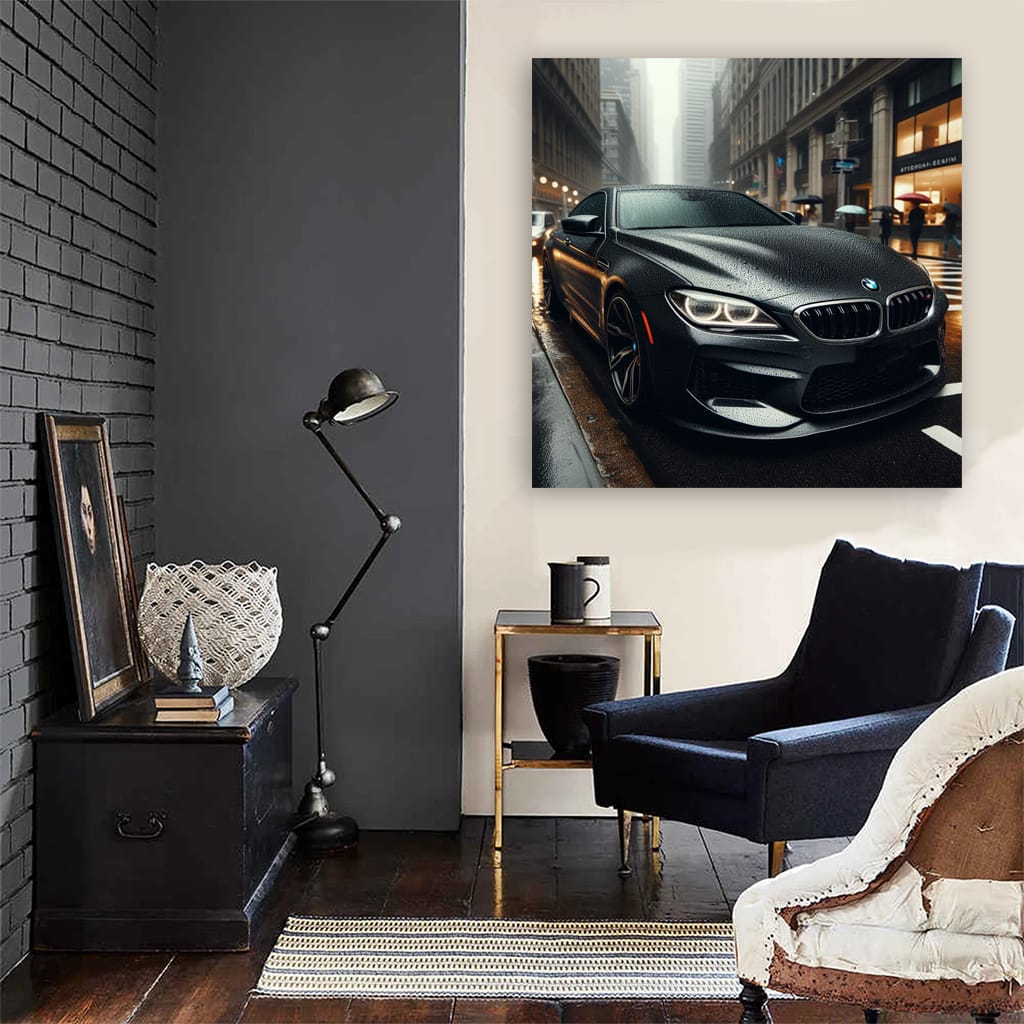 Bmw M6 Black Matte Overcast Weath Wall Art