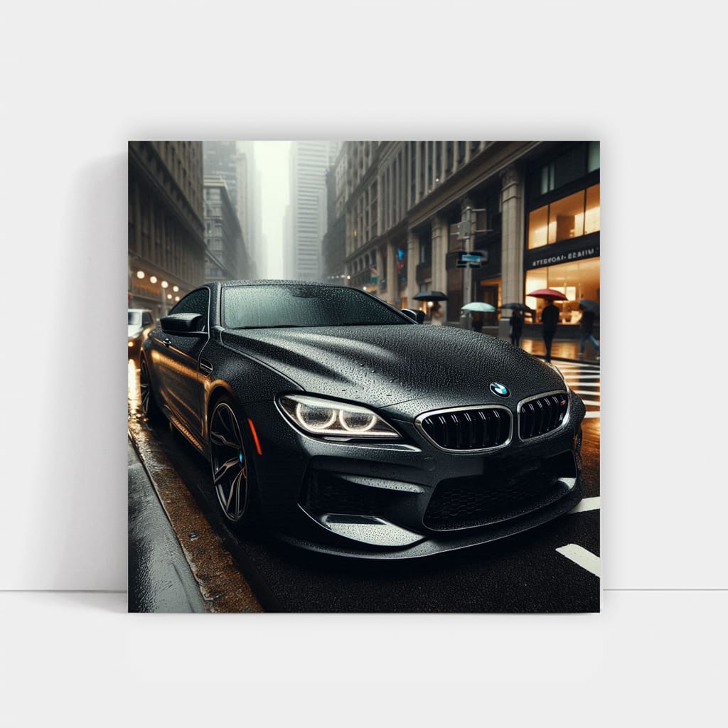 Bmw M6 Black Matte Overcast Weath Wall Art