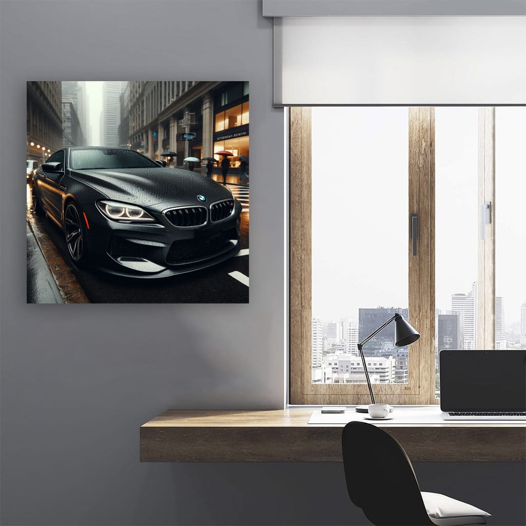 Bmw M6 Black Matte Overcast Weath Wall Art