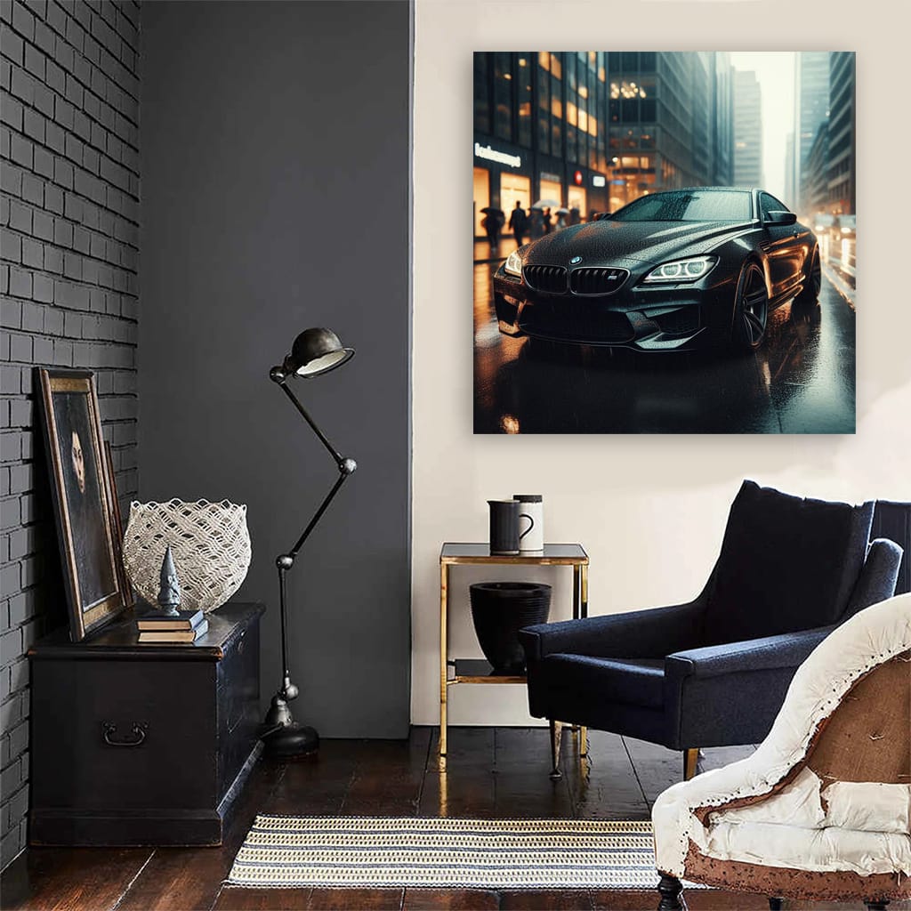 Bmw M6 Black Overcast Weather Wall Art