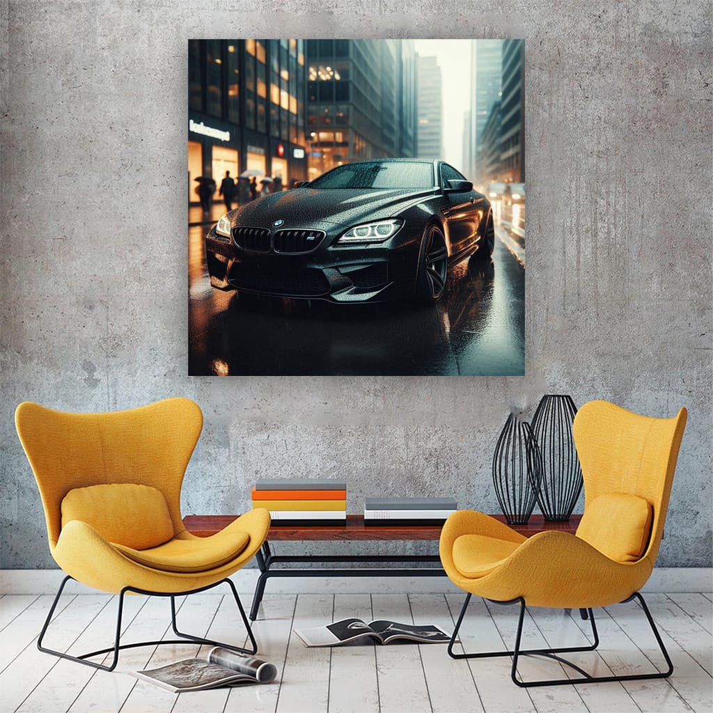 Bmw M6 Black Overcast Weather Wall Art