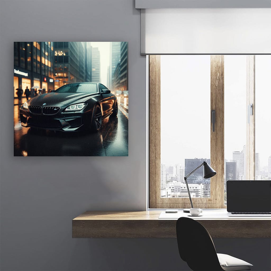 Bmw M6 Black Overcast Weather Wall Art