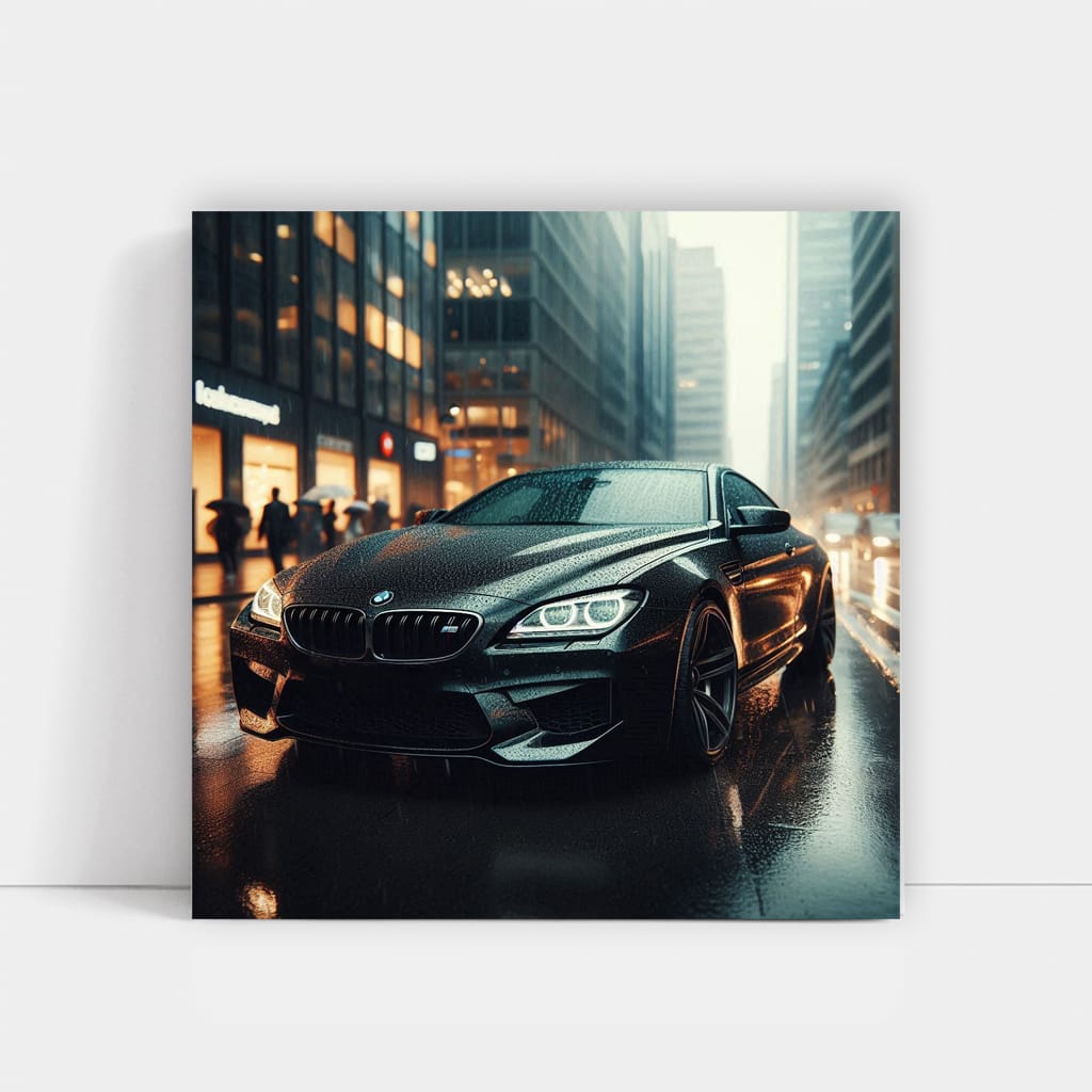 Bmw M6 Black Overcast Weather Wall Art