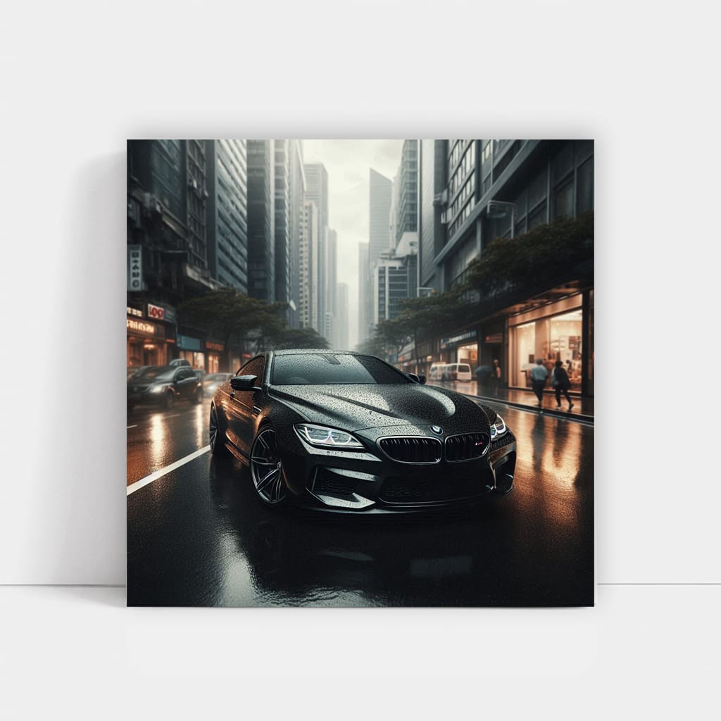 Bmw M6 Black Overcast Weathe Wall Art