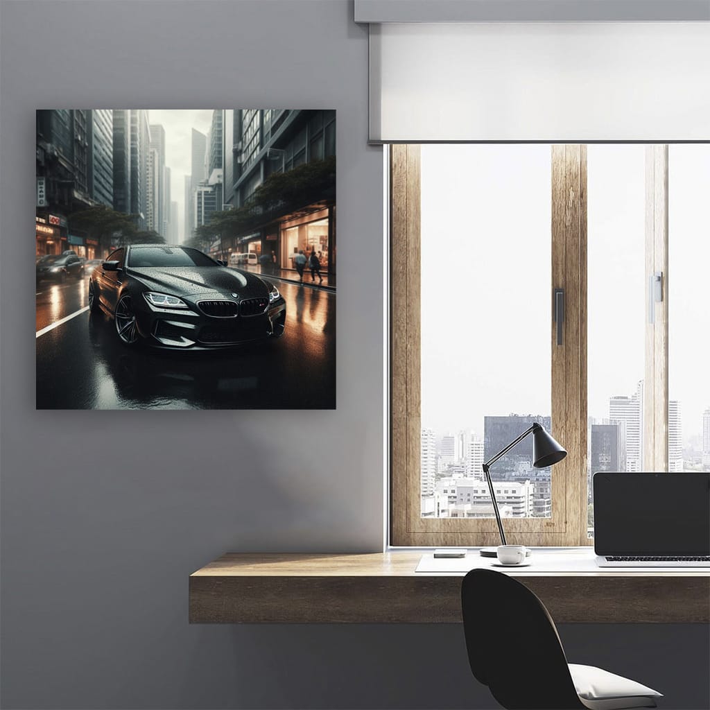 Bmw M6 Black Overcast Weathe Wall Art