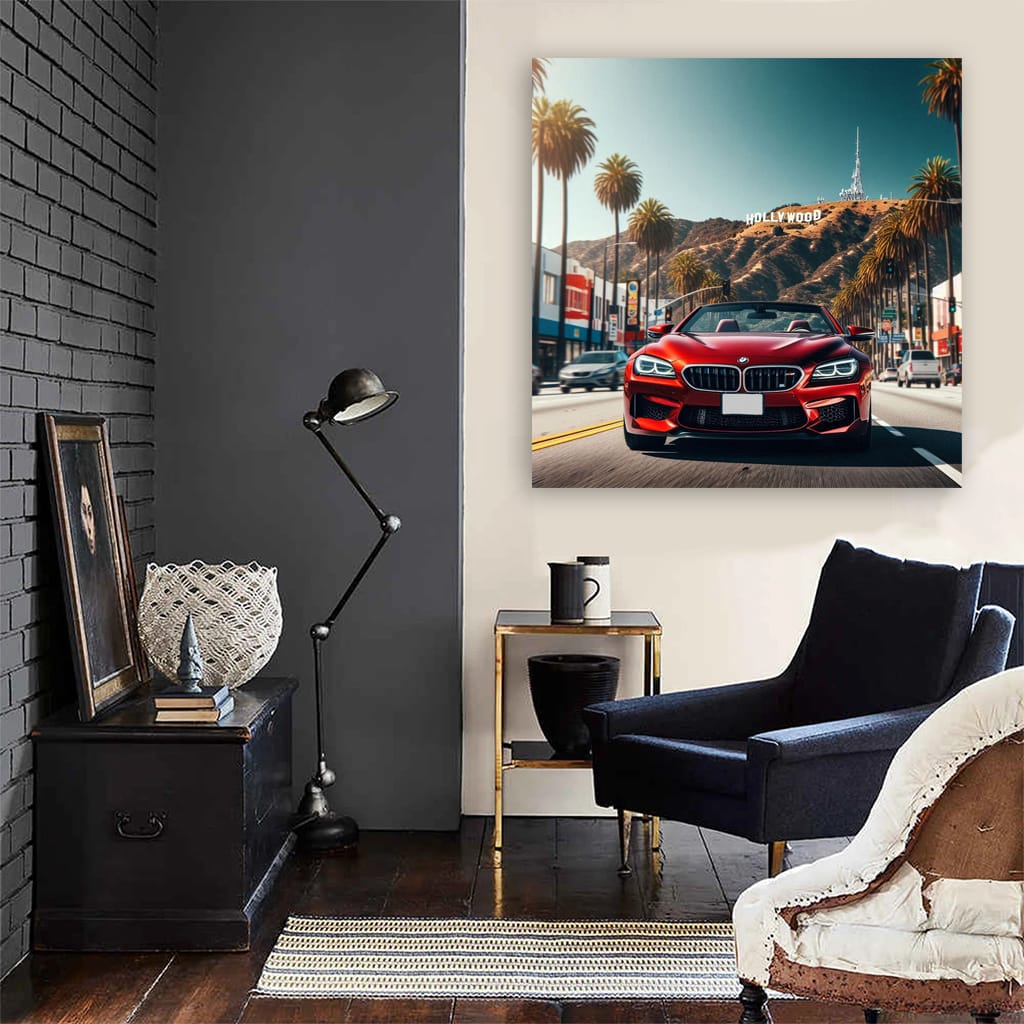 Bmw M6 Red Los Angel Wall Art