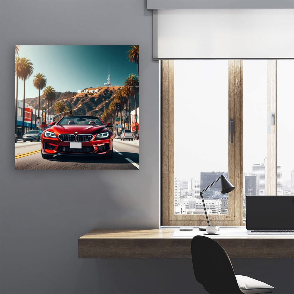 Bmw M6 Red Los Angel Wall Art