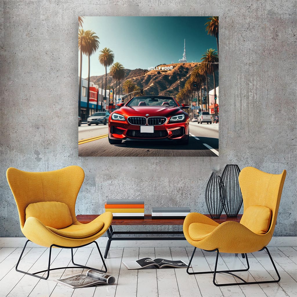 Bmw M6 Red Los Angel Wall Art