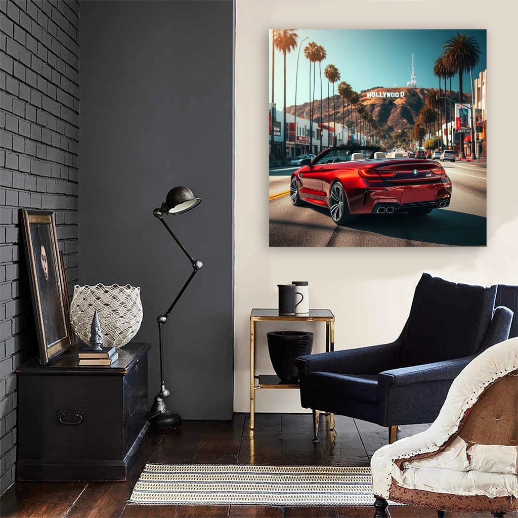 Bmw M6 Red Los Angeles Wall Art