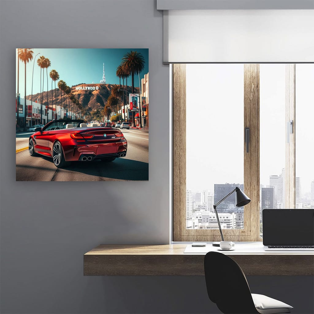 Bmw M6 Red Los Angeles Wall Art