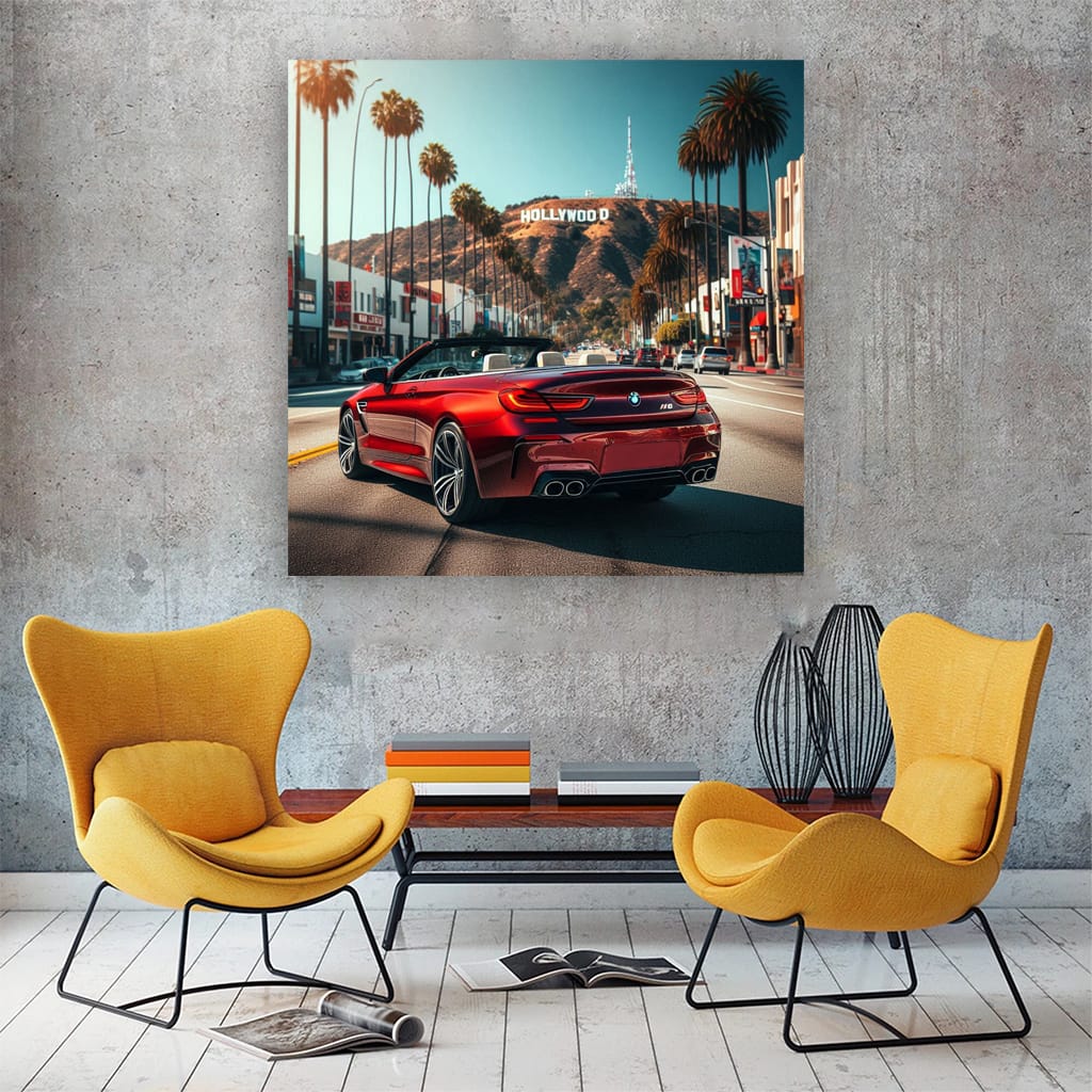 Bmw M6 Red Los Angeles Wall Art