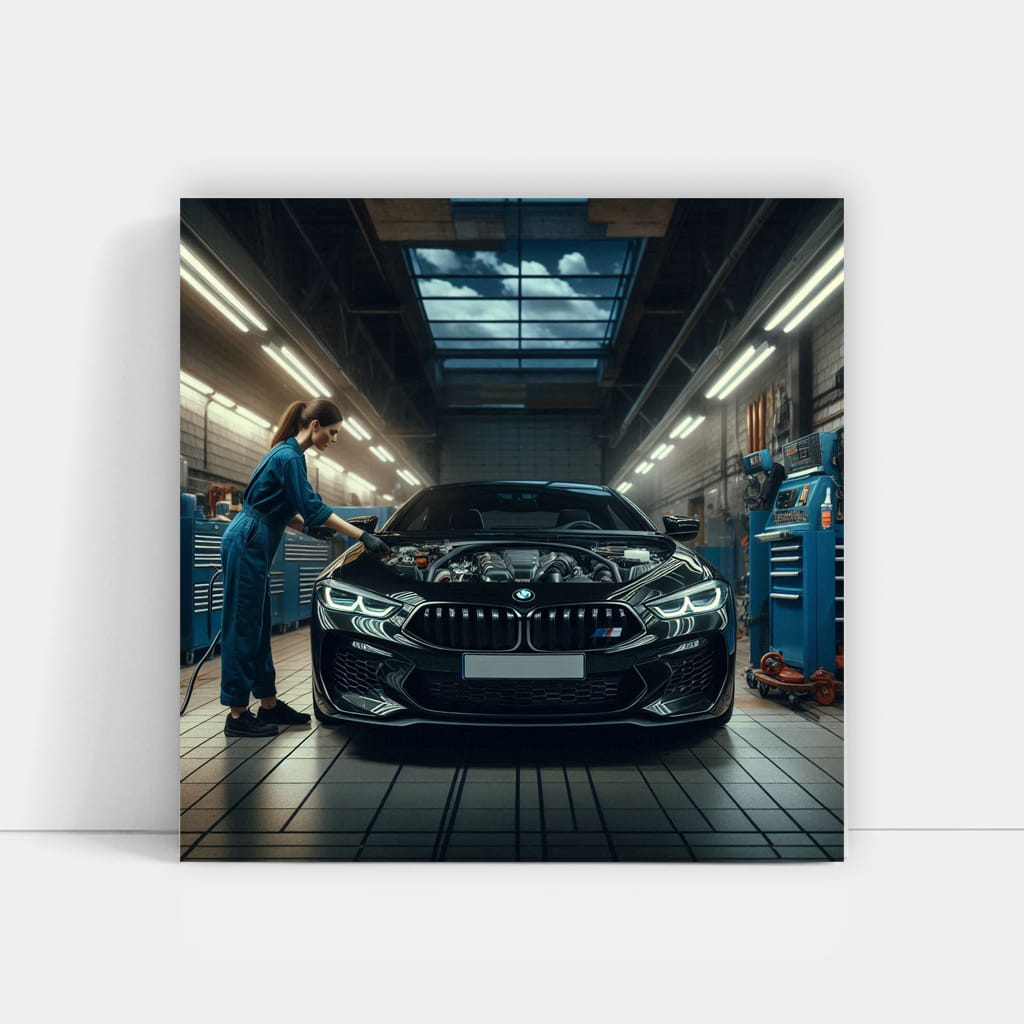 BMW M8 in Garage - Power, Luxury, and Style Unleashed