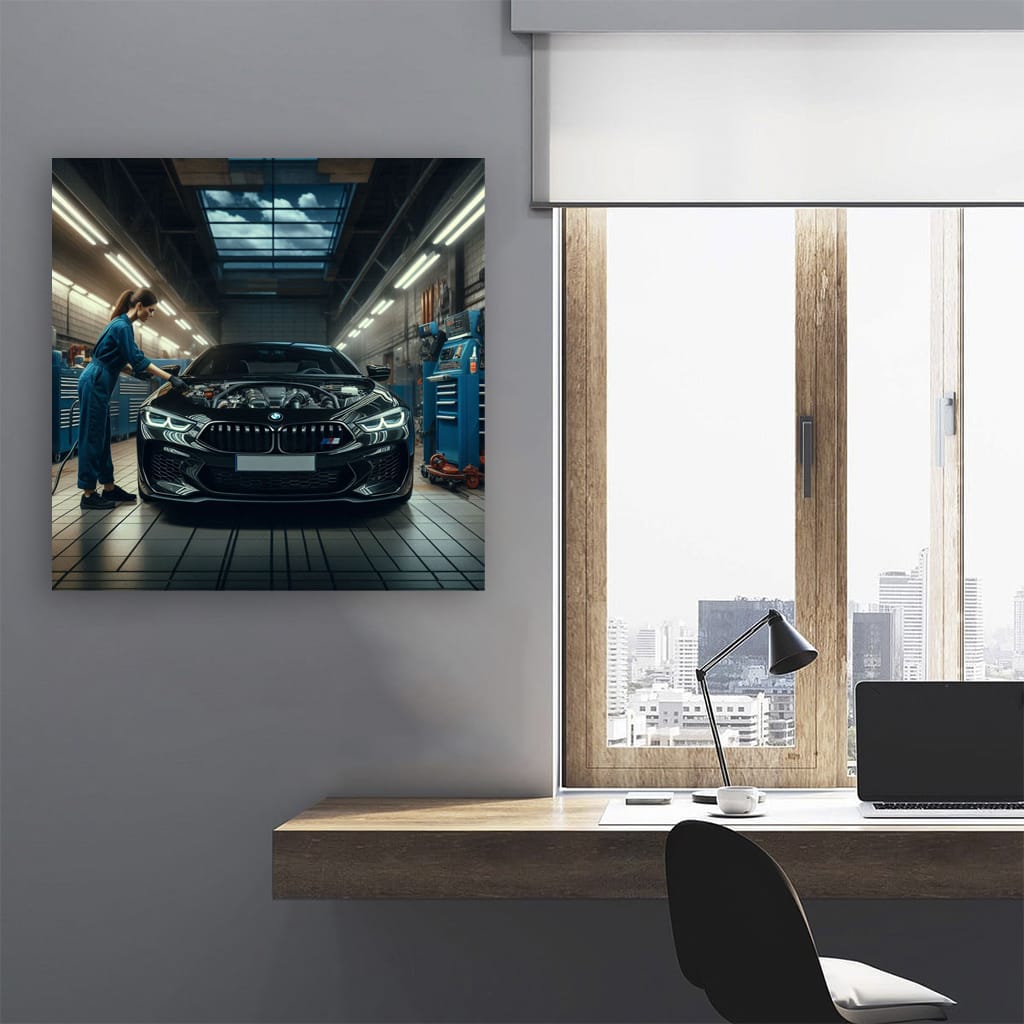 BMW M8 in Garage - Power, Luxury, and Style Unleashed