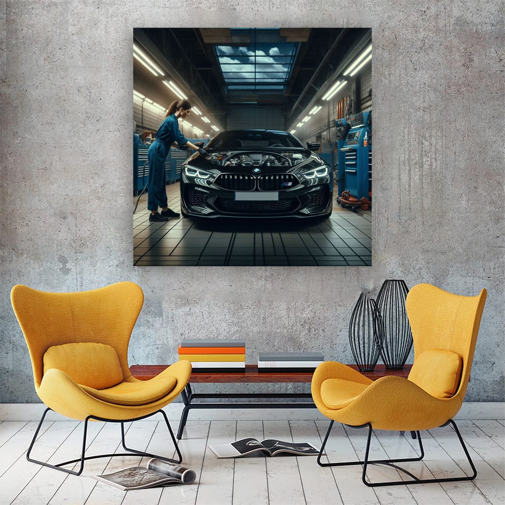 BMW M8 in Garage - Power, Luxury, and Style Unleashed