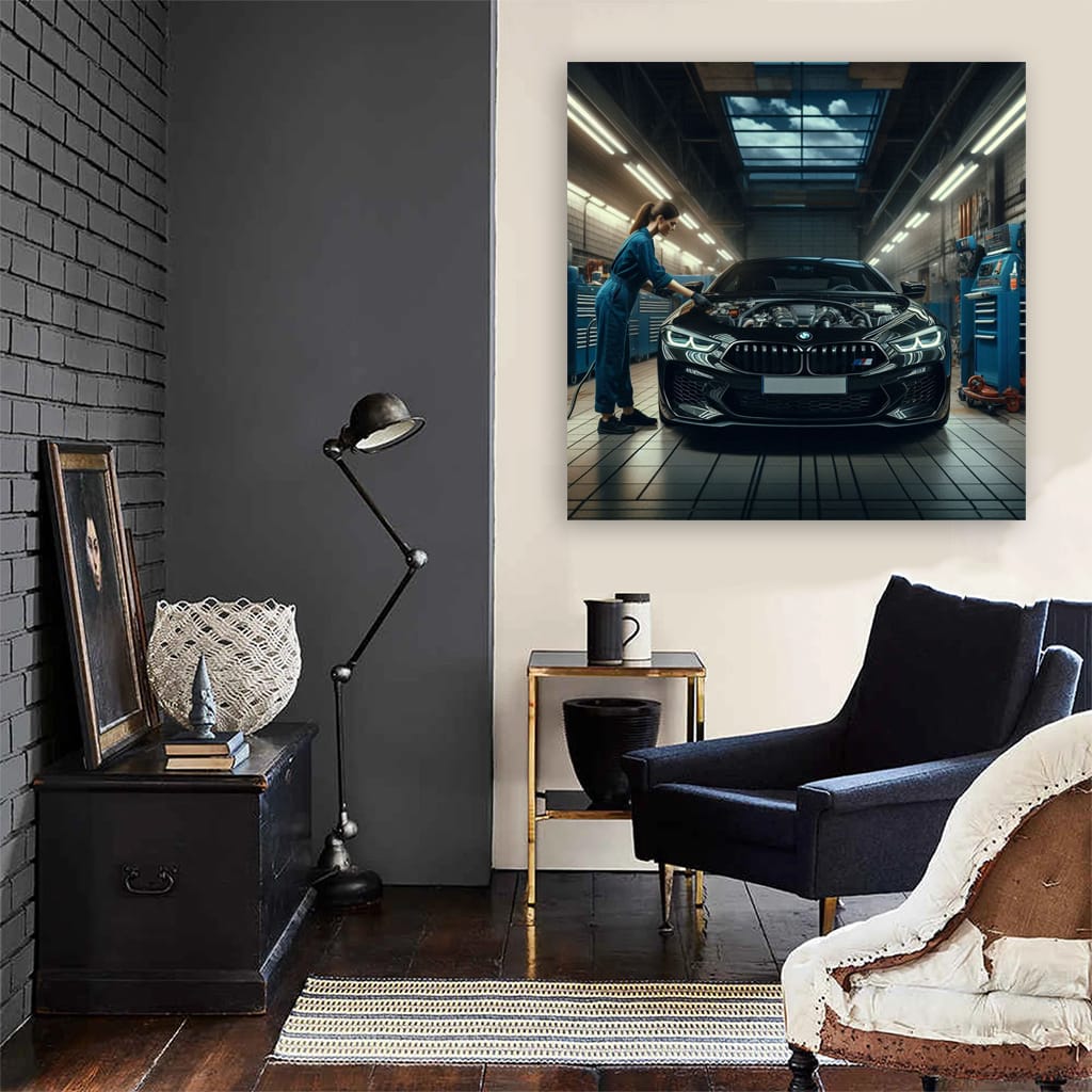 BMW M8 in Garage - Power, Luxury, and Style Unleashed