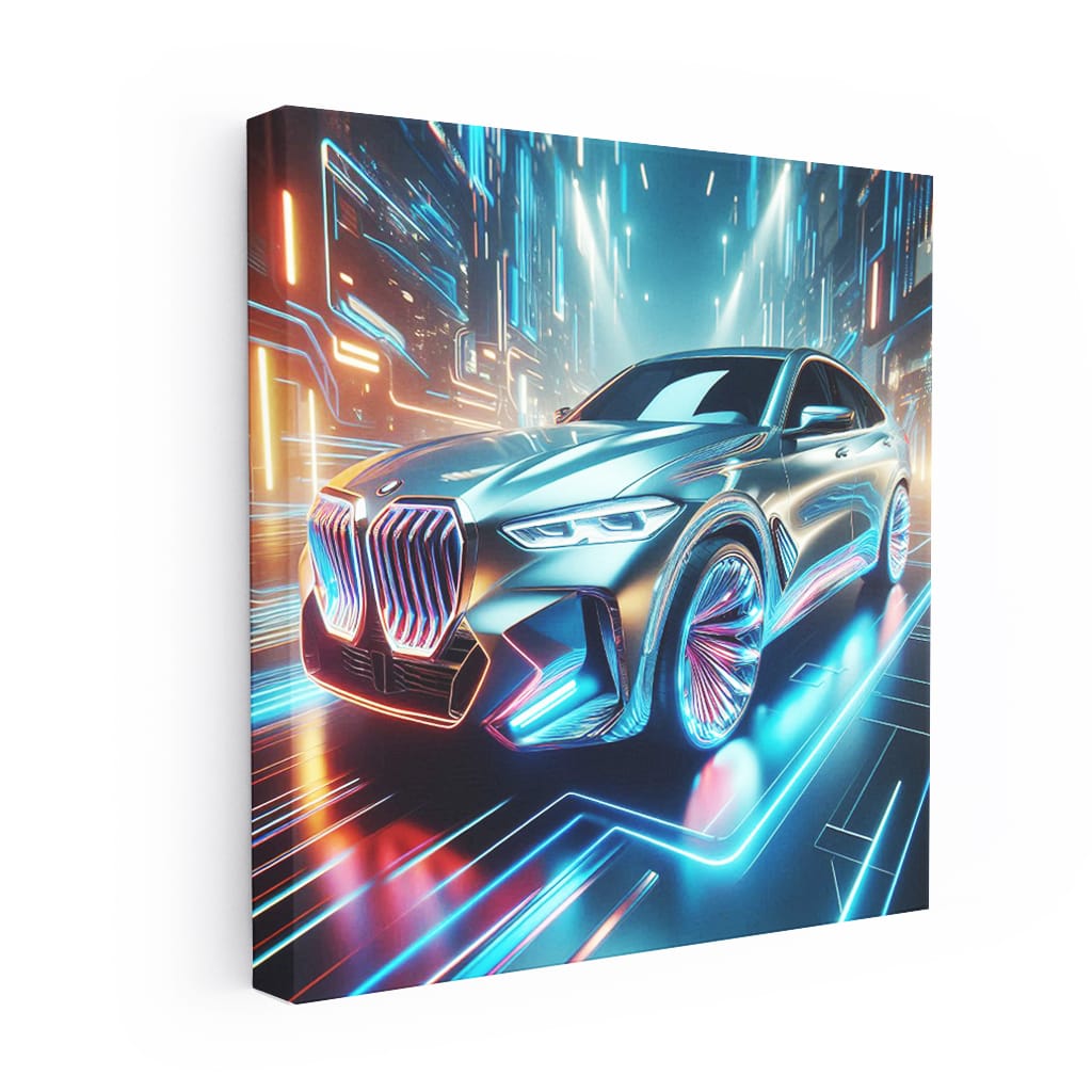 Bmw Neon Absctra Wall Art