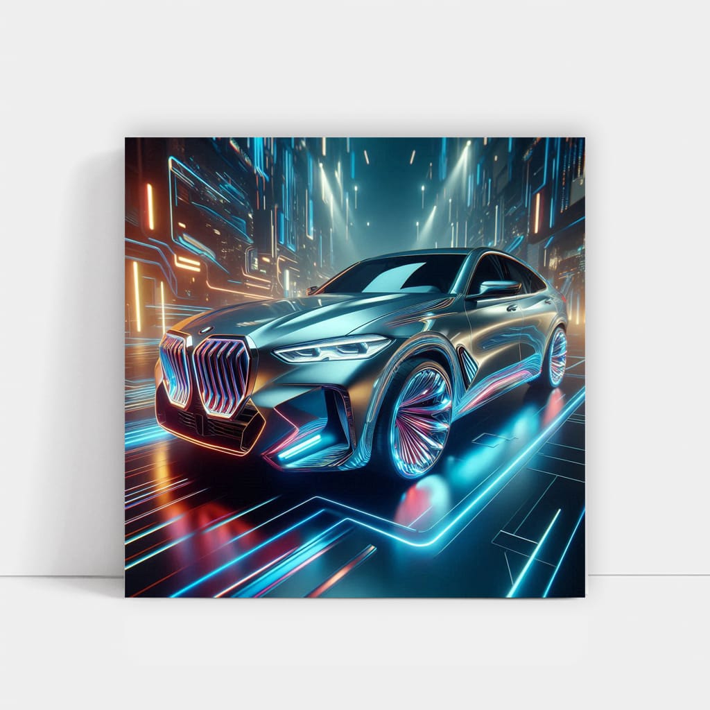 Bmw Neon Absctra Wall Art