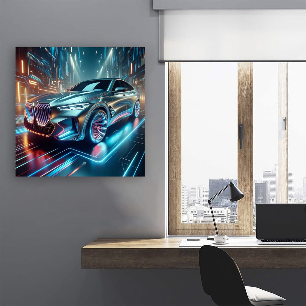 Bmw Neon Absctra Wall Art