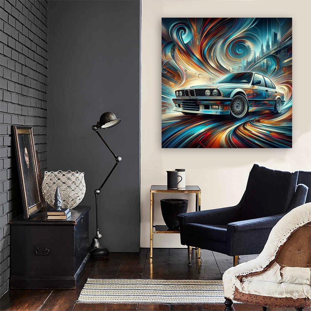 Bmw Old Absctra Wall Art