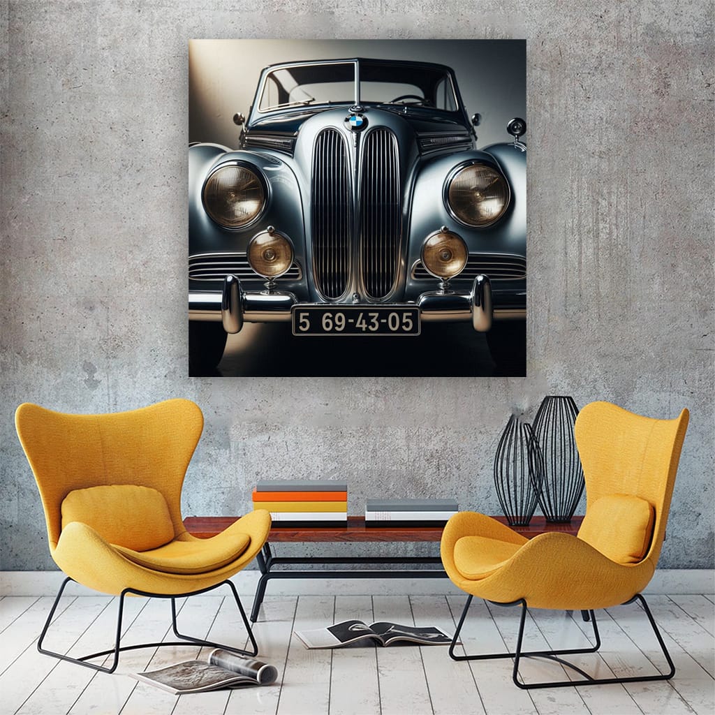 Bmw Old Retro Hood Wall Art