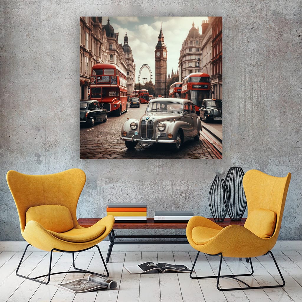 Bmw Old Retro Lond Wall Art