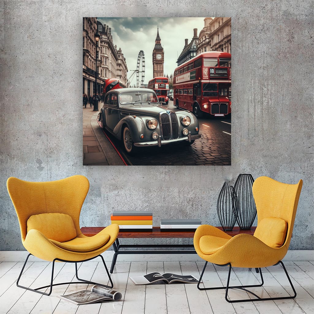 Bmw Old Retro London Wall Art