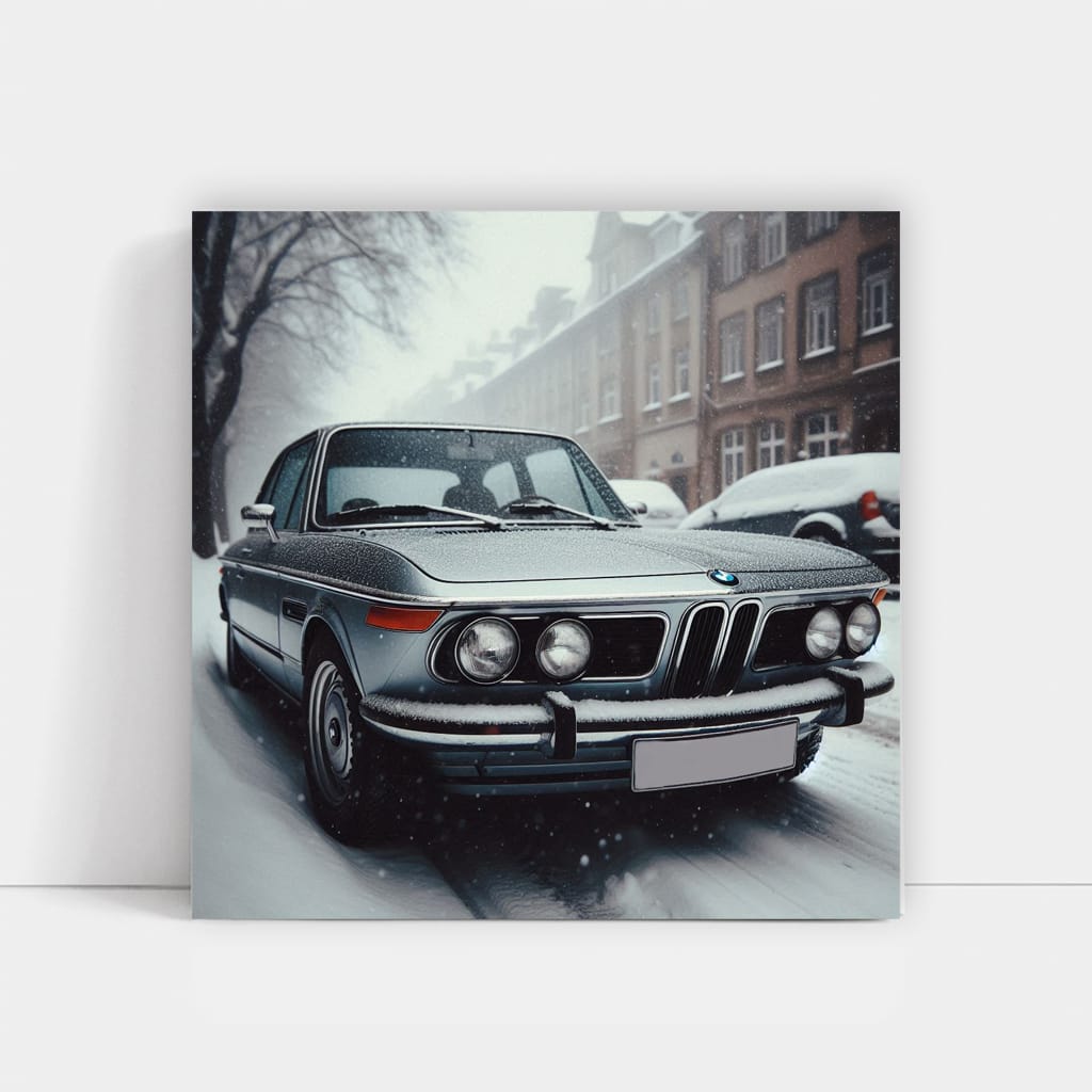 Vintage BMW in Snowfall - Classic Elegance and Style