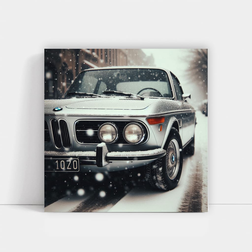 Bmw Old Retro Snowfall Wall Art