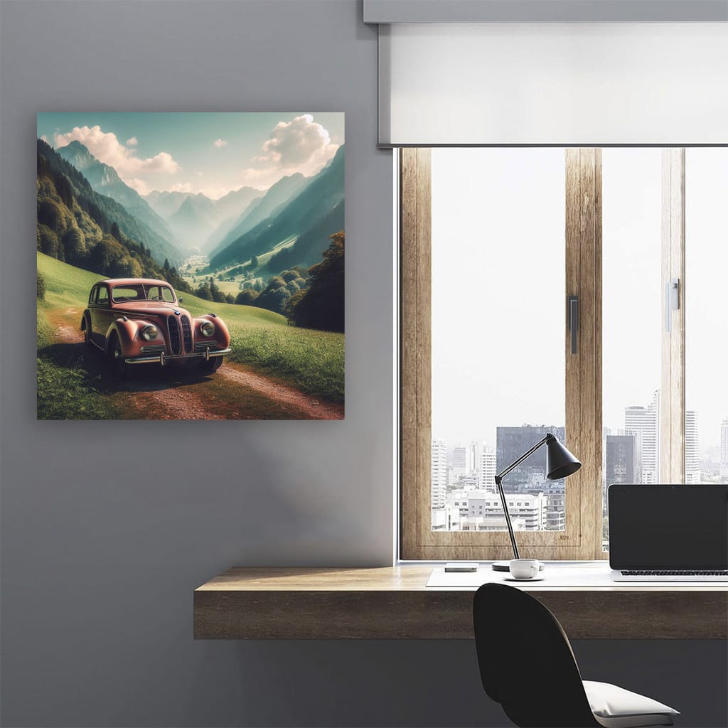 Bmw Old Retro Vall Wall Art