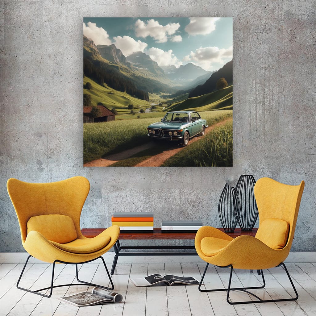 Bmw Old Retro Valley Wall Art