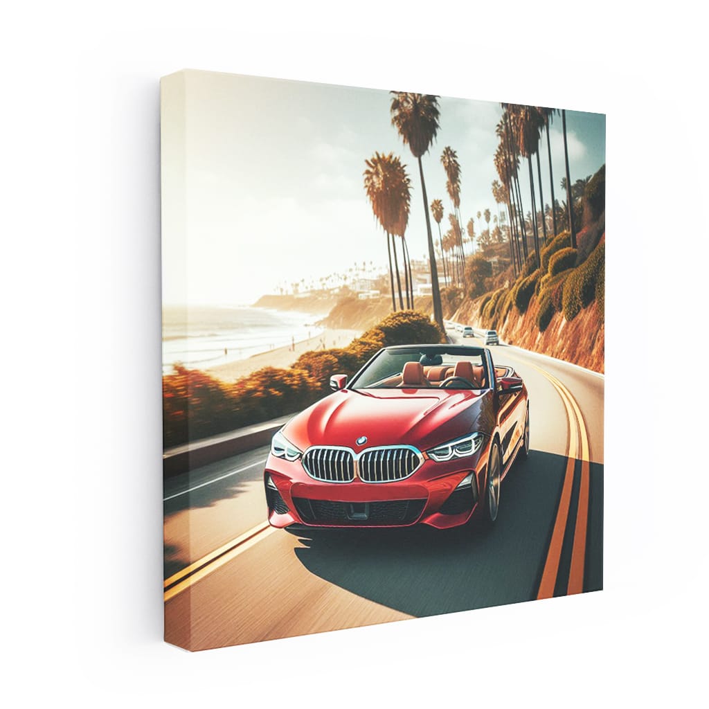 Bmw Red Cabrio Sunny Weath Wall Art