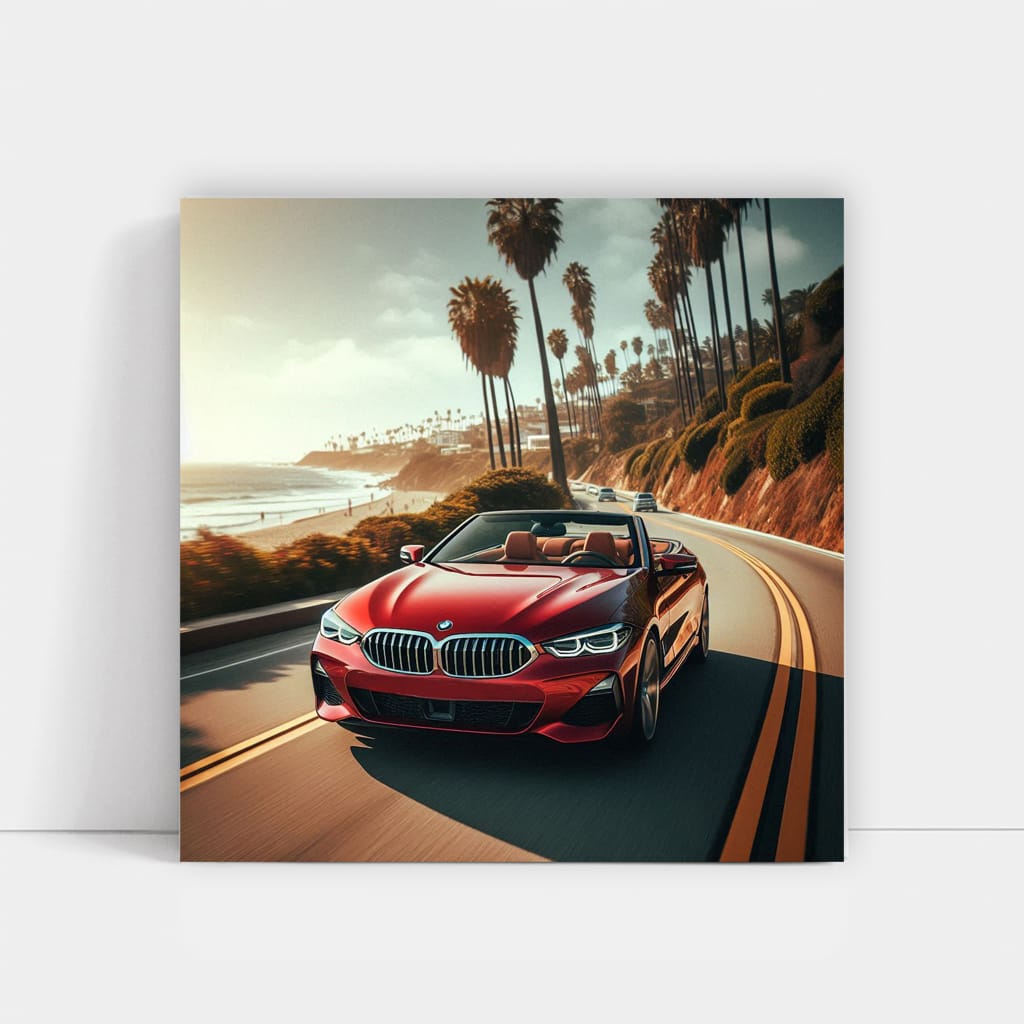 Bmw Red Cabrio Sunny Weath Wall Art